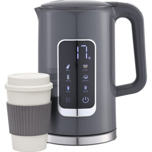 Czajnik Platinet PLATINET CZAJNIK KETTLE LCD DISPLAY 1,7L 5 TEMPERATURE SETTINGS + 450 ML TRAVEL MUG, GREY [45978]