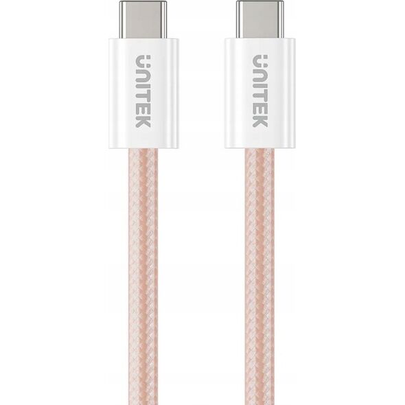 Kabel USB Unitek Kabel zwijany magnetycznie Unitek USB C PD 100W różowy 1m