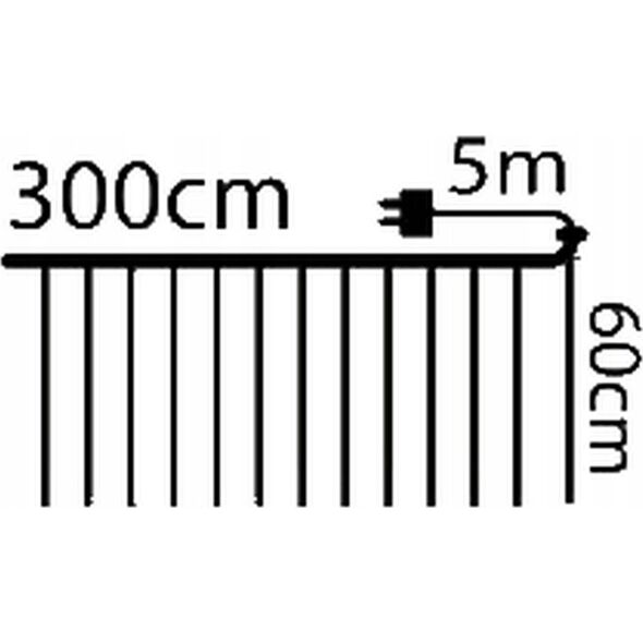 Lampki choinkowe CORTINA LAMPKI CHOINKOWE KURTYNA ŚWIETLNA ZEW/WEW 120 LED 300X60CM Z PILOTEM CIEPŁY BIAŁY