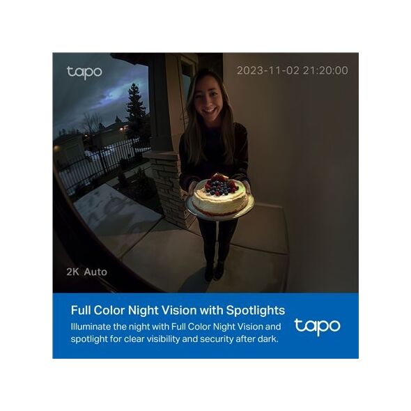 TP-LINK Video Doorbell Camera | Tapo D210 | 3 MP | 1.18mm/F1.8 | IP65 | H.264 | Micro SD, Max. 512 one size