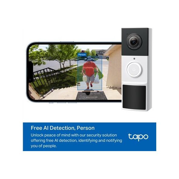 TP-LINK Video Doorbell Camera | Tapo D210 | 3 MP | 1.18mm/F1.8 | IP65 | H.264 | Micro SD, Max. 512 one size