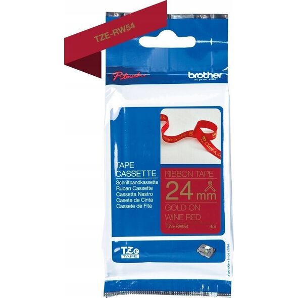 Brother TZE-RW54, PT-P900W, PT-H500, PT-P750W, PT-P950NW, PT-D600VP, PT-D800W, Gold, Thermal transfer, Red, Brother, 2.4 cm
