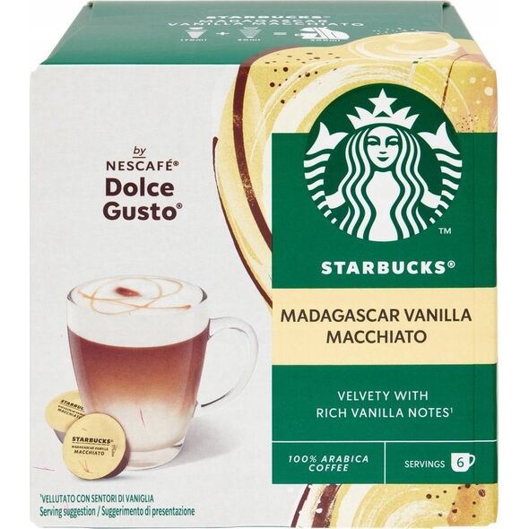Coffee capsules compatible with NESCAFE(r) Dolce Gusto(r) Starbucks Latte Macchiato, 6 + 6 pcs.