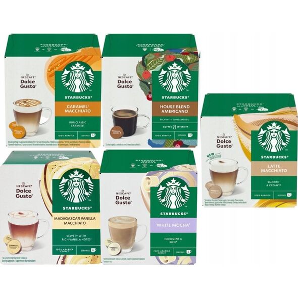 Coffee capsules compatible with NESCAFE(r) Dolce Gusto(r) Starbucks Latte Macchiato, 6 + 6 pcs.