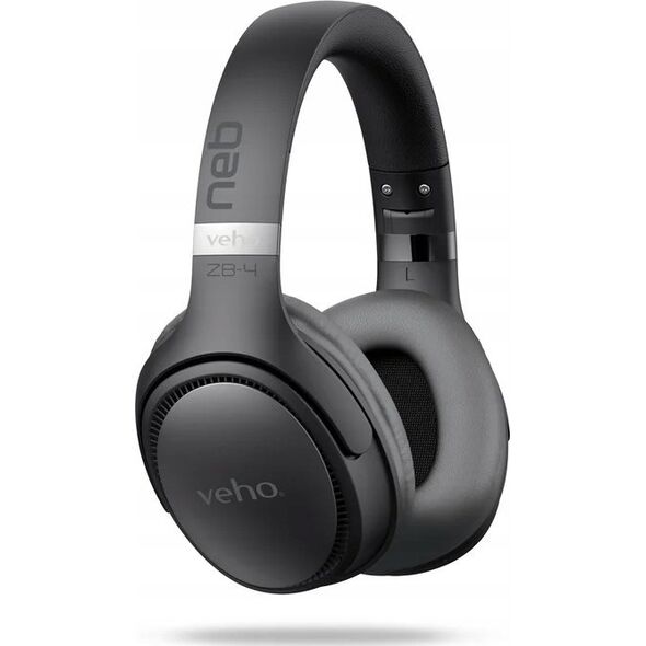 Veho ZB-4 Zestaw słuchawkowy Przewodowy i Bezprzewodowy Opaska na głowę Połączenia/muzyka USB Type-C Bluetooth Czarny, Szary