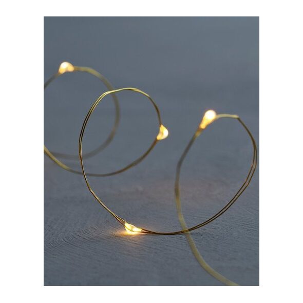 Sirius Home 30783, Light decoration chain, Gold, 40 lamp(s), LED, Battery, AA