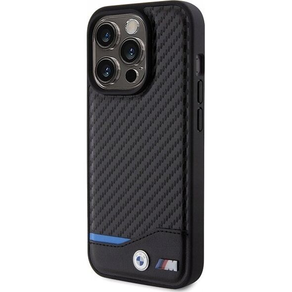 Etui BMW BMHMP15L22NBCK Apple iPhone 15 Pro hardcase Leather Carbon MagSafe czarny/black