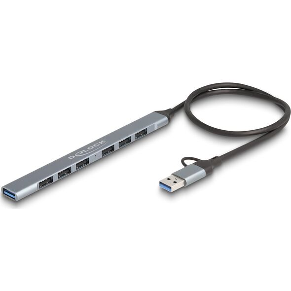 DeLOCK 64273 huby i koncentratory USB 3.2 Gen 1 (3.1 Gen 1) Type-C 5000 Mbit/s Szary