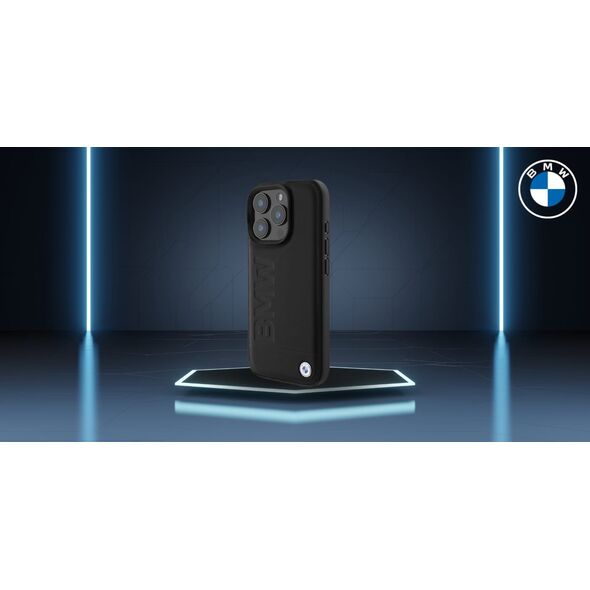 Etui BMW BMHCP16LSLLBK Apple iPhone 16 Pro hardcase Leather Hot Stamp czarny/black