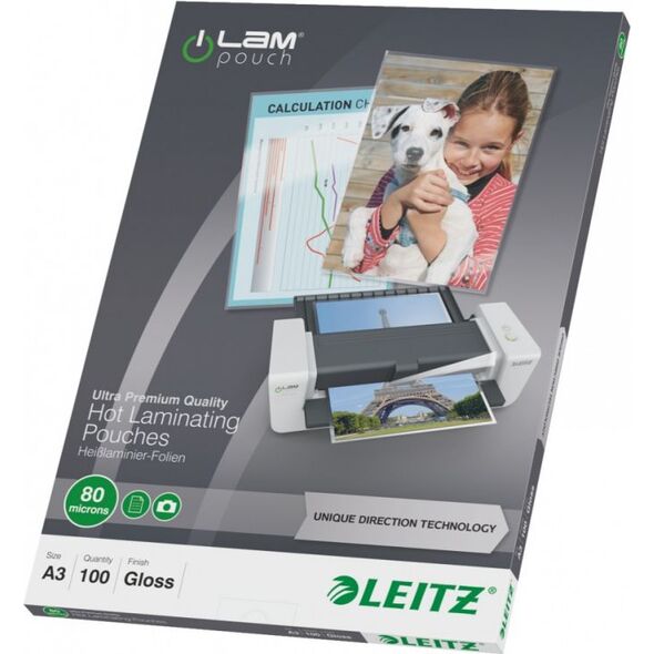 Leitz Folia laminacyjna UDT A3 80mic (74850000) 100szt