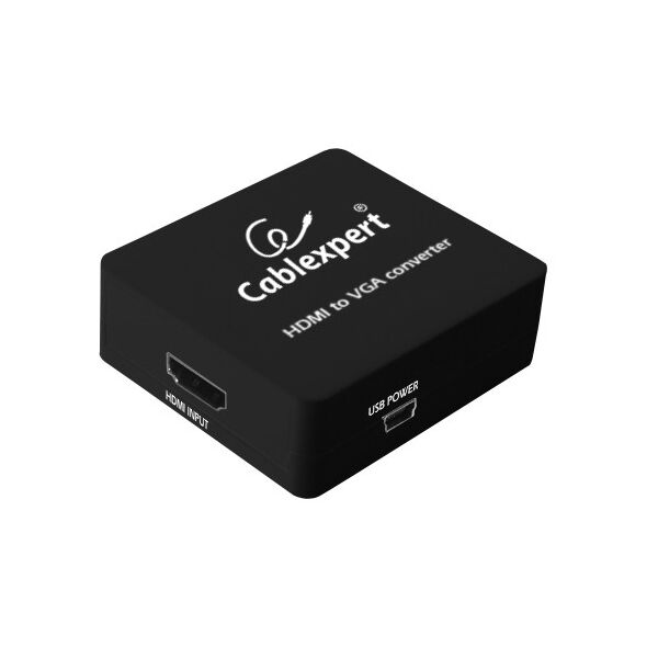 Adapter AV Gembird HDMI - D-Sub (VGA) + Jack 3.5mm czarny (DSC-HDMI-VGA-001)