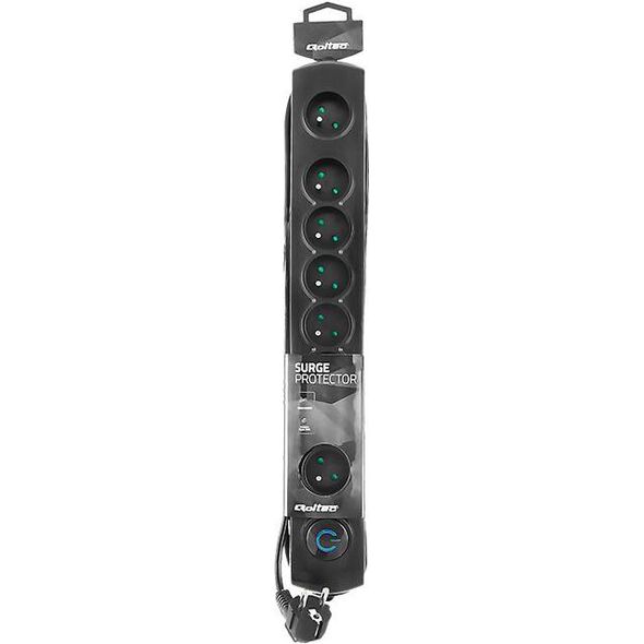Listwa zasilająca Qoltec Swift przeciwprzepięciowa 8 gniazd 1.8 m czarna (50113)