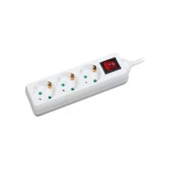 Listwa zasilająca LogiLink LPS 3 gniazda 1.4 m biała (LPS206)