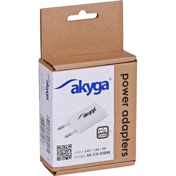 Ładowarka Akyga AK-CH-03W 1x USB-A 1 A (AK-CH-03W)