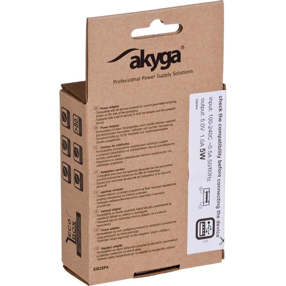 Ładowarka Akyga AK-CH-03W 1x USB-A 1 A (AK-CH-03W)