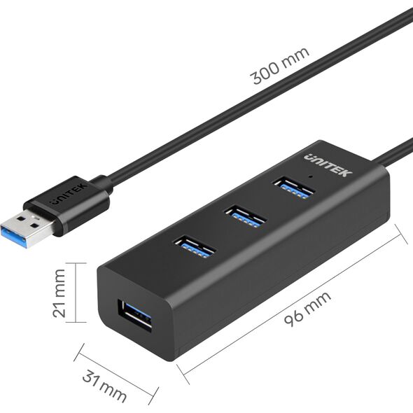 HUB USB Unitek 1x microUSB  + 4x USB-A 3.0 (Y-3089)
