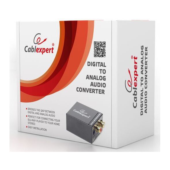 Adapter AV Gembird Toslink - RCA (Cinch) czarny (DSC-OPT-RCA-001)
