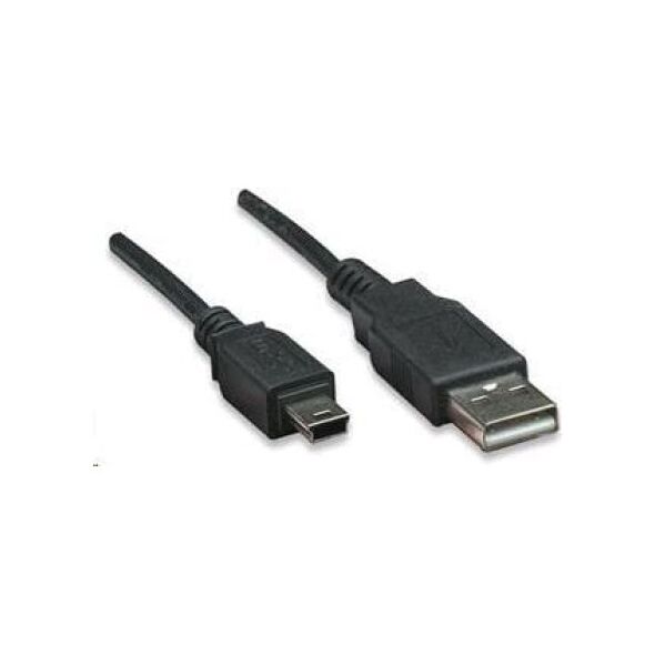Kabel USB Manhattan USB-A - miniUSB 1.8 m Czarny (333375)