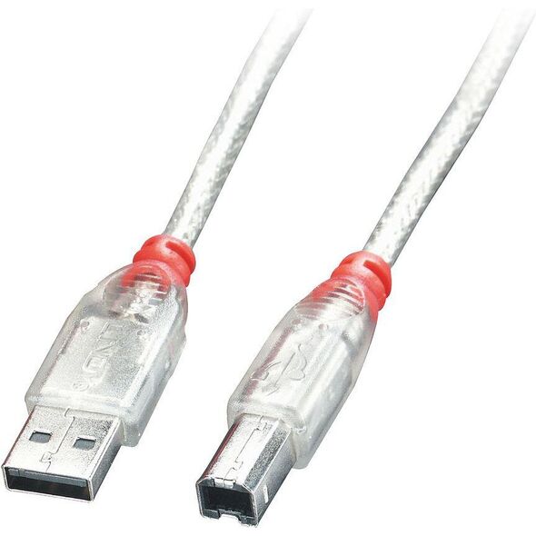 Kabel USB Lindy USB-A - USB-B 3 m Przezroczysty (41754)