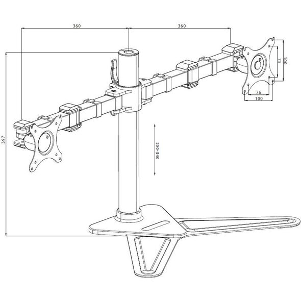 iiyama Stojak biurkowy na 2 monitory 10" - 30" (DS1002D-B1)