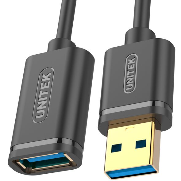 Kabel USB Unitek USB-A - USB-A 1 m Czarny (Y-C457GBK)