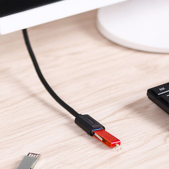 Kabel USB Unitek USB-A - USB-A 1 m Czarny (Y-C457GBK)