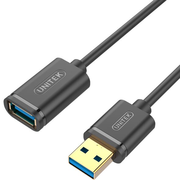Kabel USB Unitek USB-A - USB-A 1 m Czarny (Y-C457GBK)
