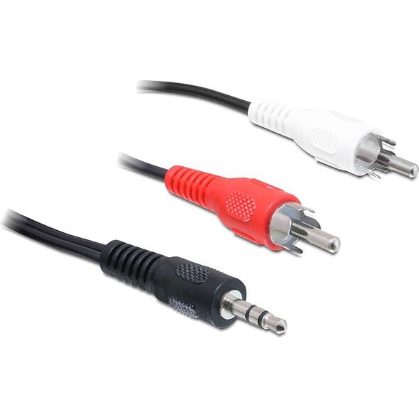 Kabel Delock Jack 3.5mm - RCA (Cinch) x2 5m czarny (84212)