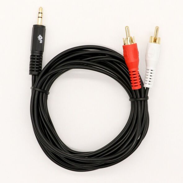 Kabel TB Print Jack 3.5mm - RCA (Cinch) x2 2.5m czarny (AKTBXAJ2RCA250B)