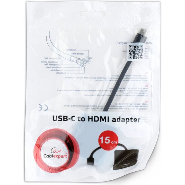 Adapter USB Gembird USB-C - HDMI Czarny  (A-CM-HDMIF-01)