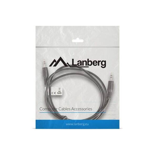 Kabel Lanberg Jack 3.5mm - Jack 3.5mm 2m czarny (CA-MJMJ-10CC-0020-BK)