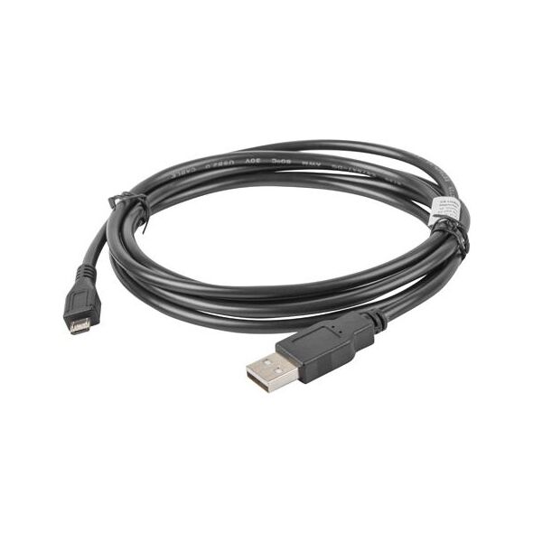 Kabel USB Lanberg USB-A - microUSB 1.8 m Czarny (CA-USBM-10CC-0018-BK)