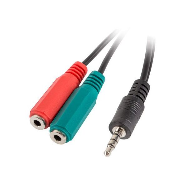 Kabel Lanberg Jack 3.5mm - Jack 3.5mm x2 0.2m czarny (AD-0023-BK)