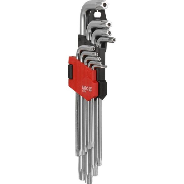 Yato Zestaw kluczy trzpieniowych torx typ L T10-T50 z otworem 9szt. (YT-0511)