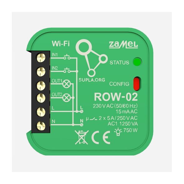 Zamel SUPLA Odbiornik dopuszkowy WI-FI 2-kanałowy dwukierunkowy (ROW-02 SPL10000003)