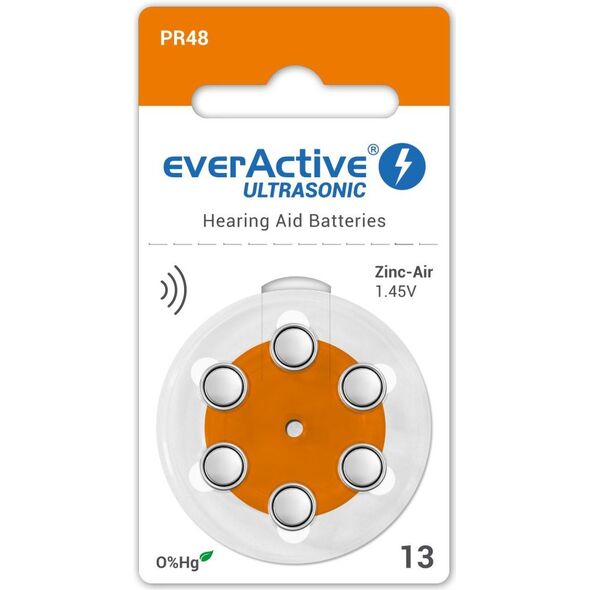 EverActive Bateria do aparatów słuchowych PR48 6 szt.