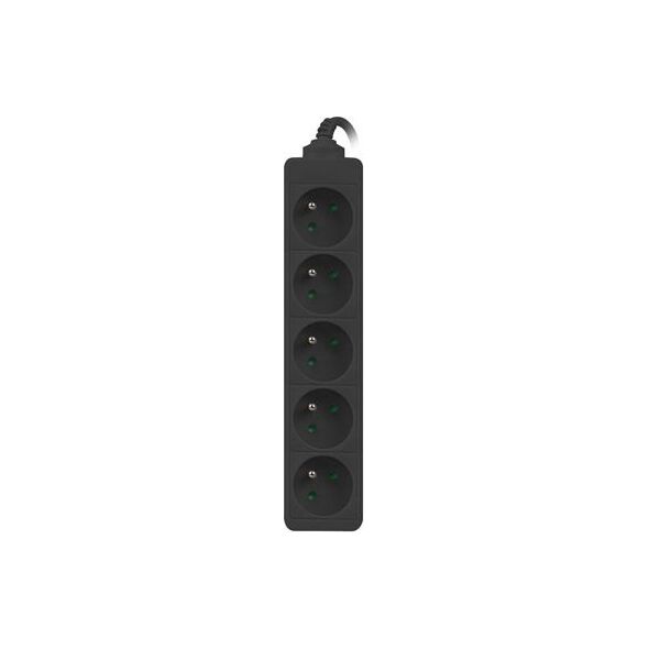 Lanberg 1.5m, czarna, 5 gniazd, kabel wykonany z pełnej miedzi -PS0-05E-0150-BK