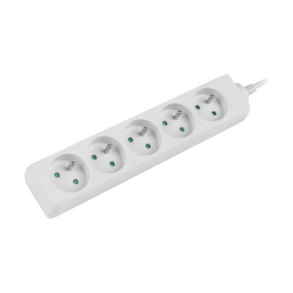 Lanberg 1.5m, biała, 5 gniazd, kabel wykonany z pełnej miedzi-PS0-05E-0150-W