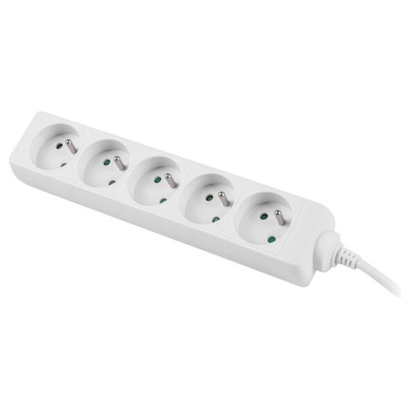 Lanberg 1.5m, biała, 5 gniazd, kabel wykonany z pełnej miedzi-PS0-05E-0150-W
