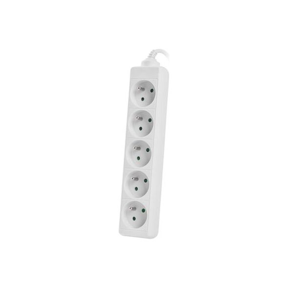 Lanberg 1.5m, biała, 5 gniazd, kabel wykonany z pełnej miedzi-PS0-05E-0150-W
