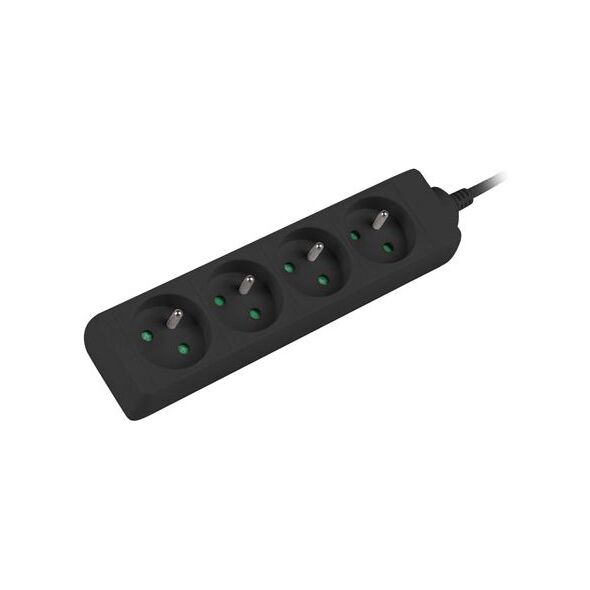 Lanberg 1.5m, czarna, 4 gniazda, kabel wykonany z pełnej miedzi -PS0-04E-0150-BK