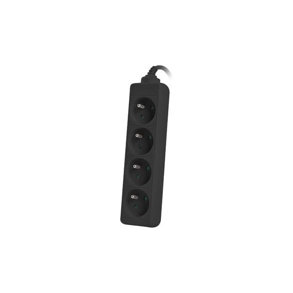 Lanberg 1.5m, czarna, 4 gniazda, kabel wykonany z pełnej miedzi -PS0-04E-0150-BK