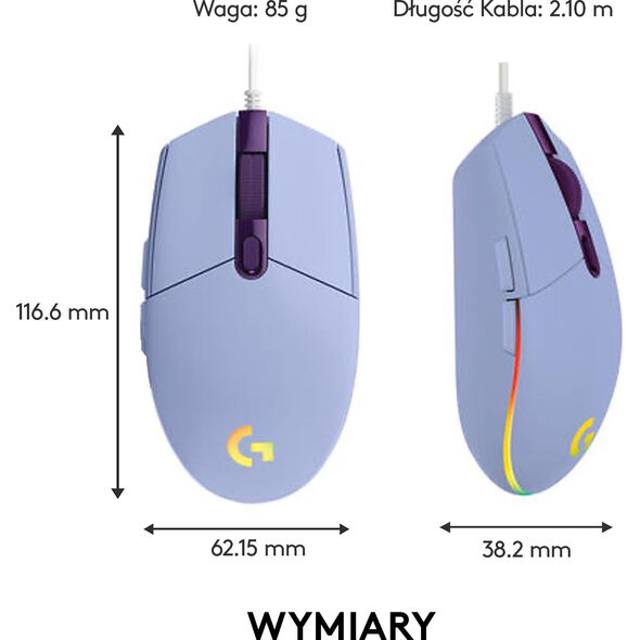 Mysz Logitech G102 Lightsync  (910-005854)