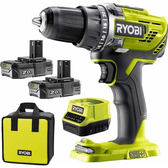Wiertarko-wkrętarka Ryobi R18DD3-220S 18 V 2 x akumulator 2 Ah
