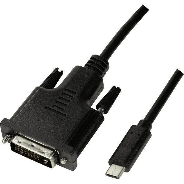 Kabel USB LogiLink USB-C - DVI-D 1.8 m Czarny (UA0331)