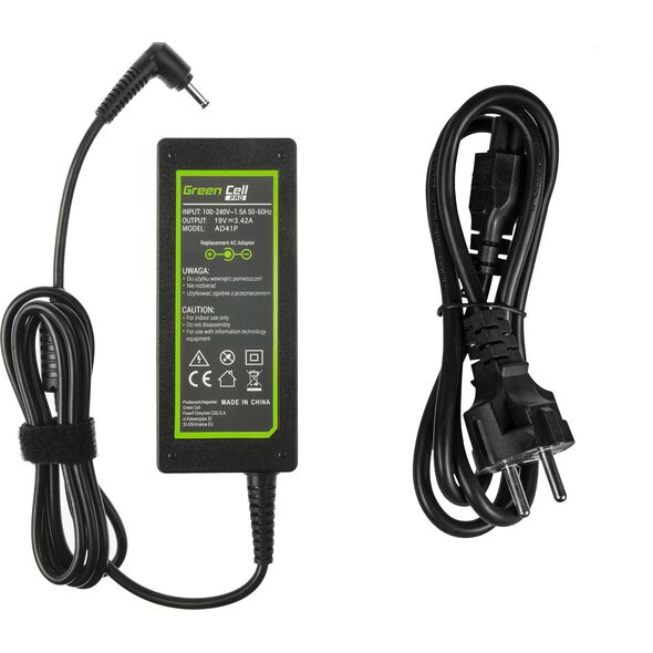 Zasilacz do laptopa Green Cell 65 W, 1.35 mm, 3.4 A, 19 V (AD41P)
