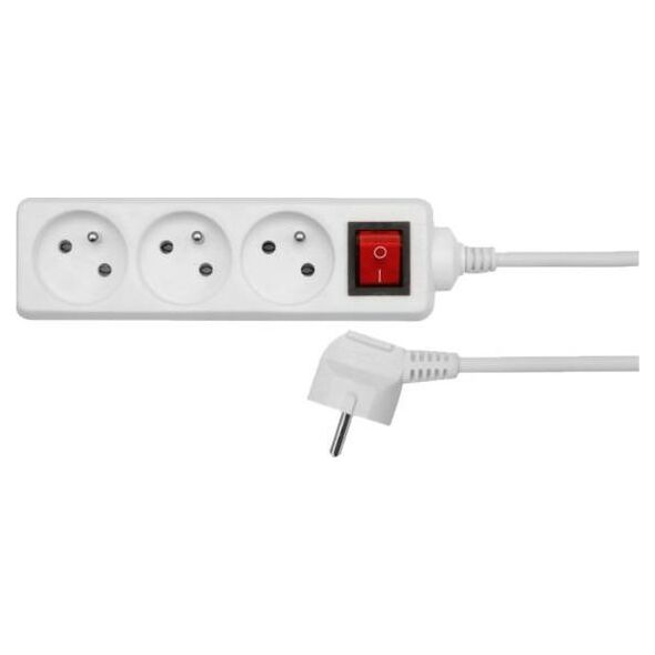 Listwa zasilająca AWTools 3 gniazda 3 m biała (AW24636)
