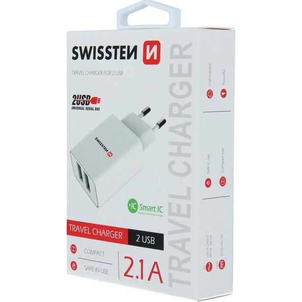 Ładowarka Swissten 2x USB-A 2.1 A (22034000)