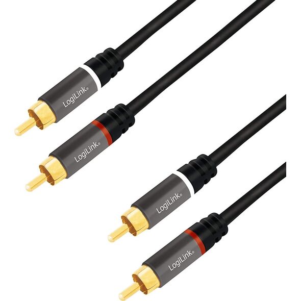 Kabel LogiLink RCA (Cinch) x2 - RCA (Cinch) x2 5m czarny (CA1207)