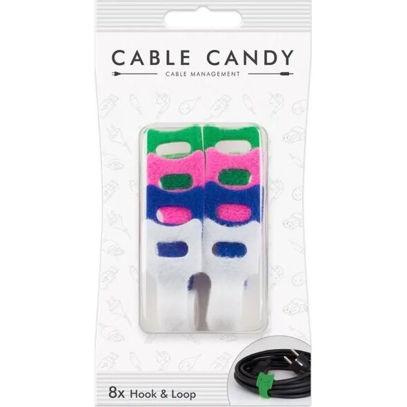 Organizer Candy Candy Cable opaska zielona różowa niebieska biała 2szt